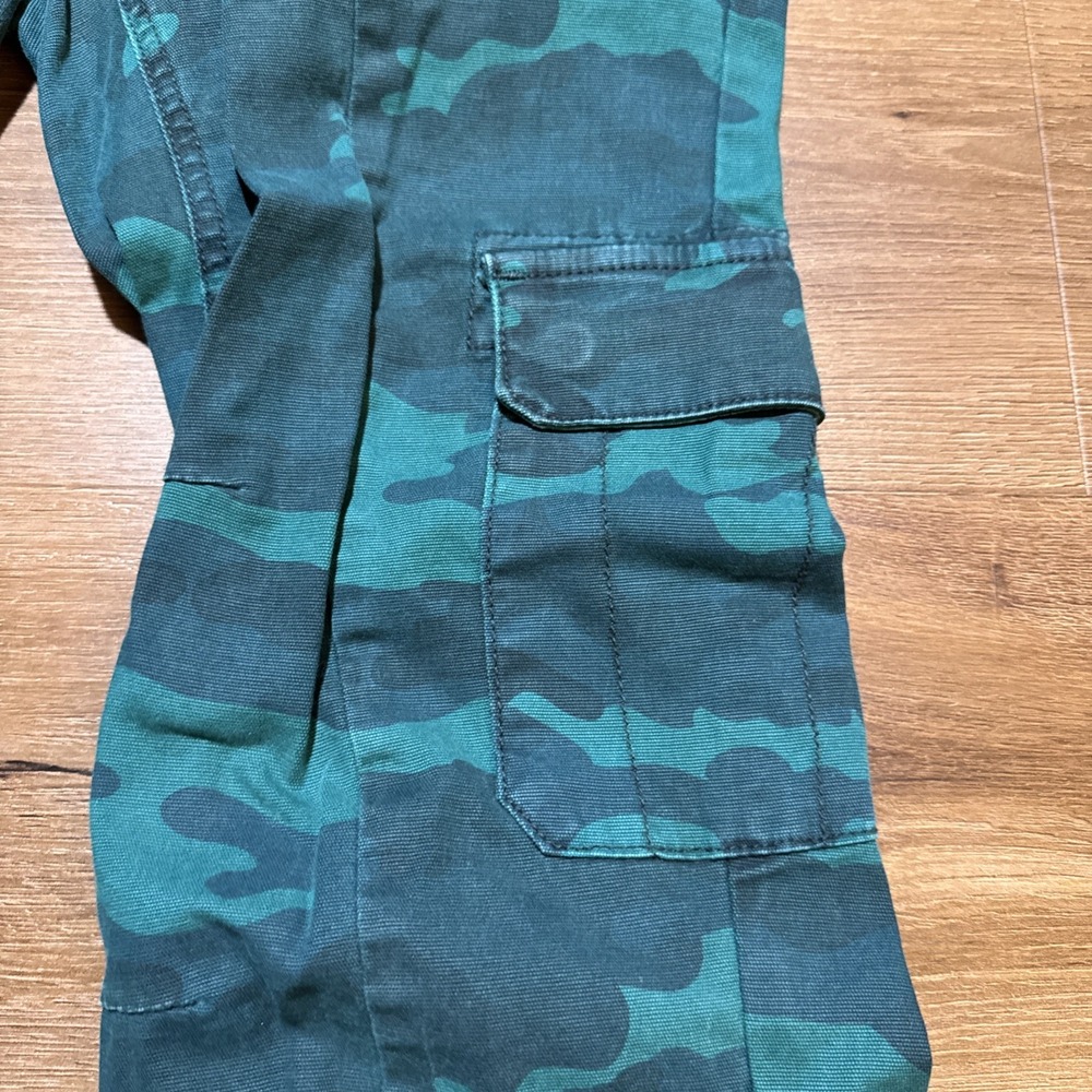 Anthropologie 25 PETITE Austin Cargo Utility Crop Pant Mid-Rise Turquoise‎ Green - Picture 5 of 16